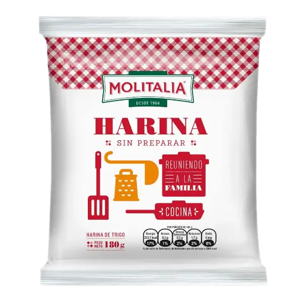 Harina Molitalia Sin Preparar Bolsa 180Gr x 20 Und