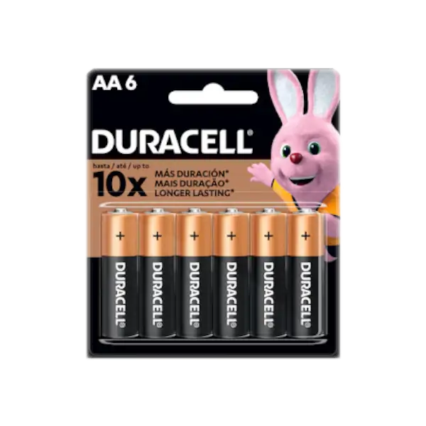 Pilas Duracell AA 6 Unidades x 2