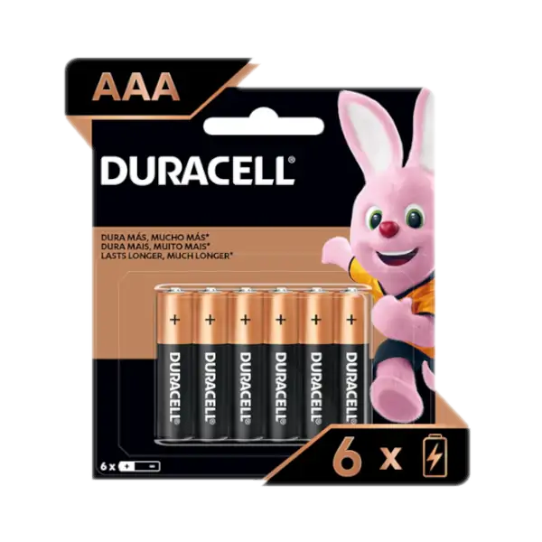 Pilas Duracell AAA 6 Unidades x 2