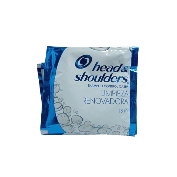 Shampoo Head & Shoulders Azul 18Ml Limpieza Renovadora Tira x 12 Und